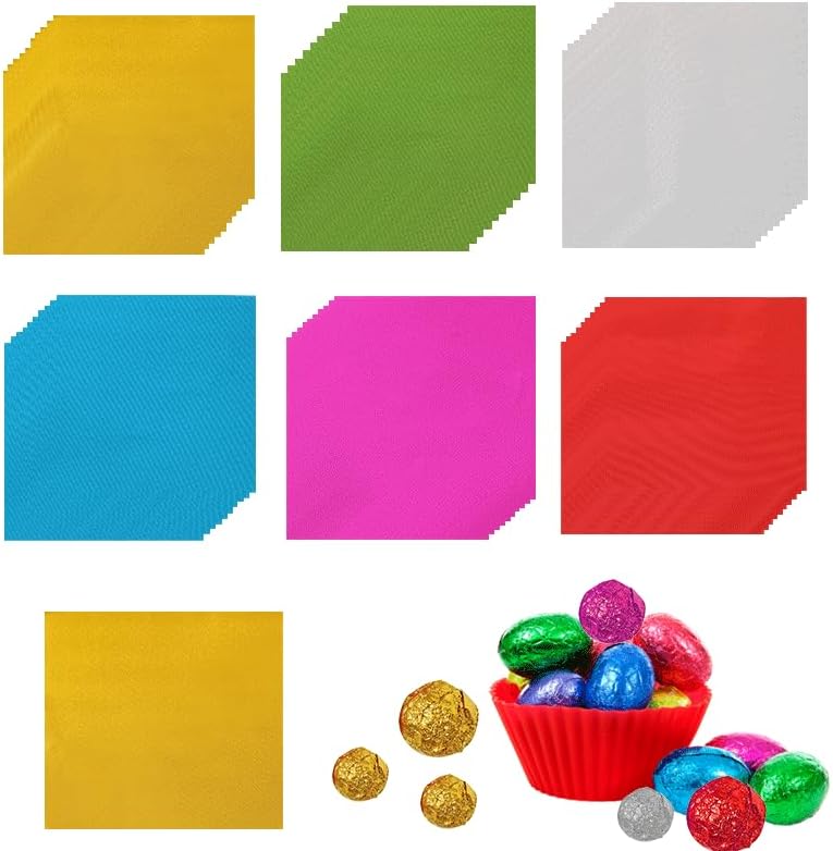 600pcs Chocolate Foil Wrappers Colorful Chocolate Wrappers Chocolate Wrappers for Bars 10cm x 10cm Candy Foil Wrappers Sweets Chocolate Wrapping Paper DIY Candy Bar Wrappers Chocolate Foil