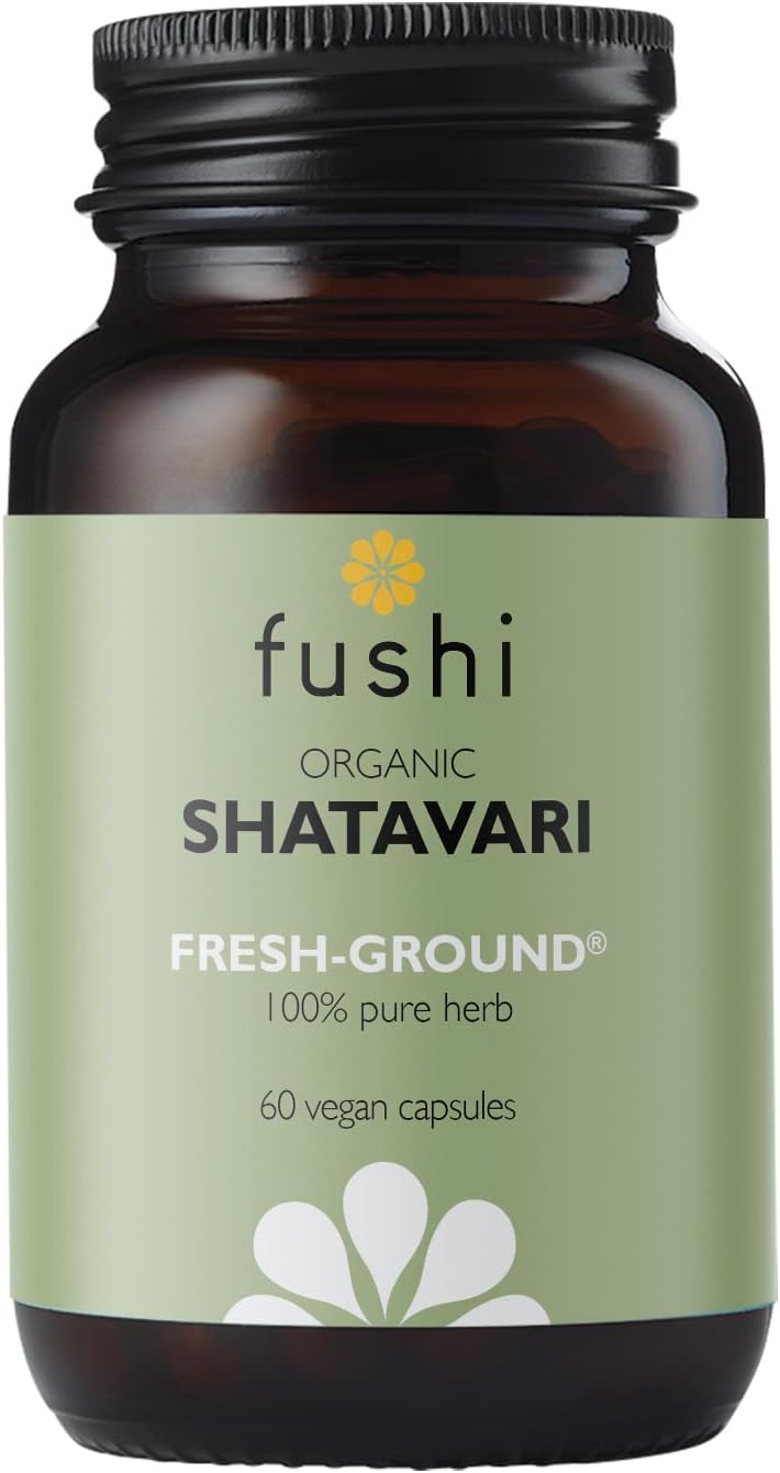 Fushi Shatavari Organic Herbal Supplement 60 Caps | Fresh-Ground Wholefood | Female Balance | Women’s Health Supplement | Ethical & Vegan