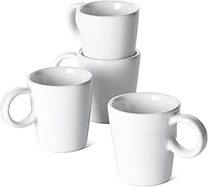 LE TAUCI 3 oz Espresso Cups, Ceramic Demitasse Cup, Mini Espresso Mugs for Home or Office, Stackable Expresso Shots Cup Perfect for Espresso Machine, Set of 4, White