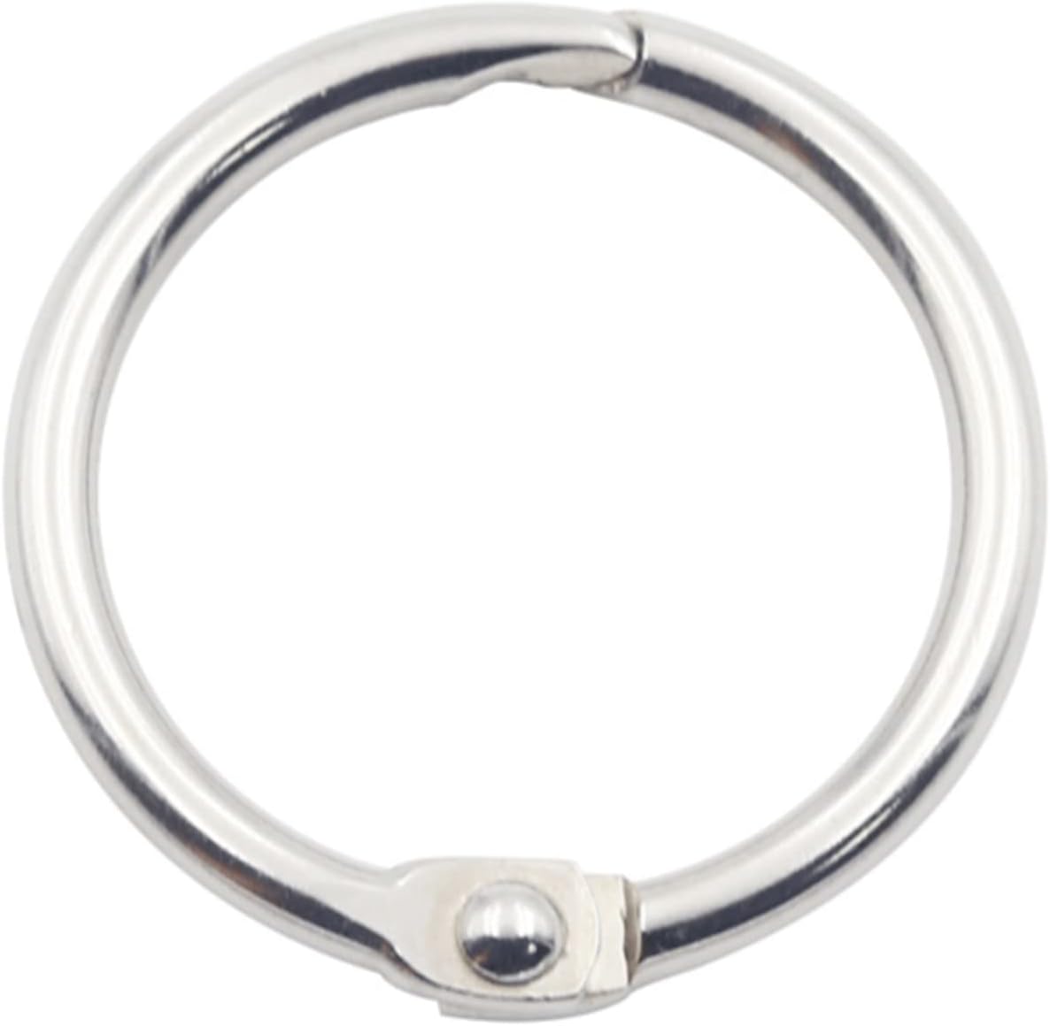 KINGFOREST 100-Pack 1 Inch Nickel Plated Binder Rings - Heavy Duty Metal Book Rings for Index Cards, DIY Journals, Keychains & Loose Leaf Organizing (Silver, 25mm)