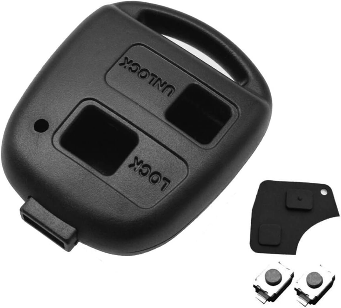2 Buttons Key Fob Cover Replacement for Toyota Corolla Avensis RAV4 Celica Camry Echo Prado Yaris Key Shell,Car Remote Key Case Repair Kit(No Blade)