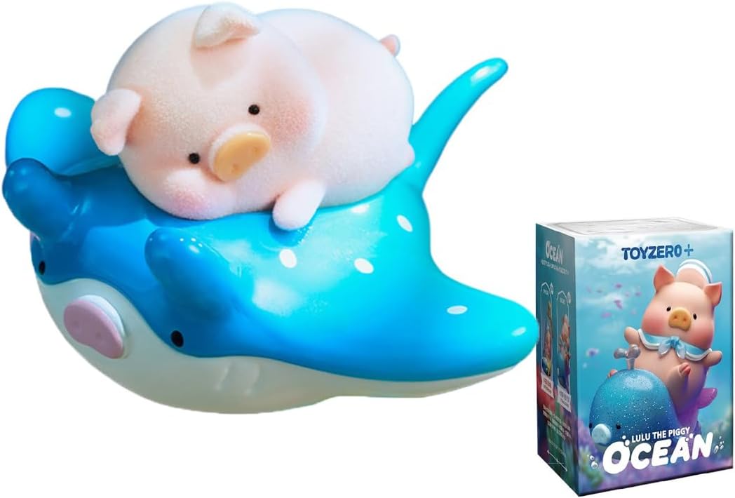 Aven Rabbit Lulu The Piggy Dreamy Blue Ocean Series Blind Box Action Figures Mystery Box Cute Random Toys Birthday Gift Christmas Collectible Toy for Desktop Ornaments, 1PC