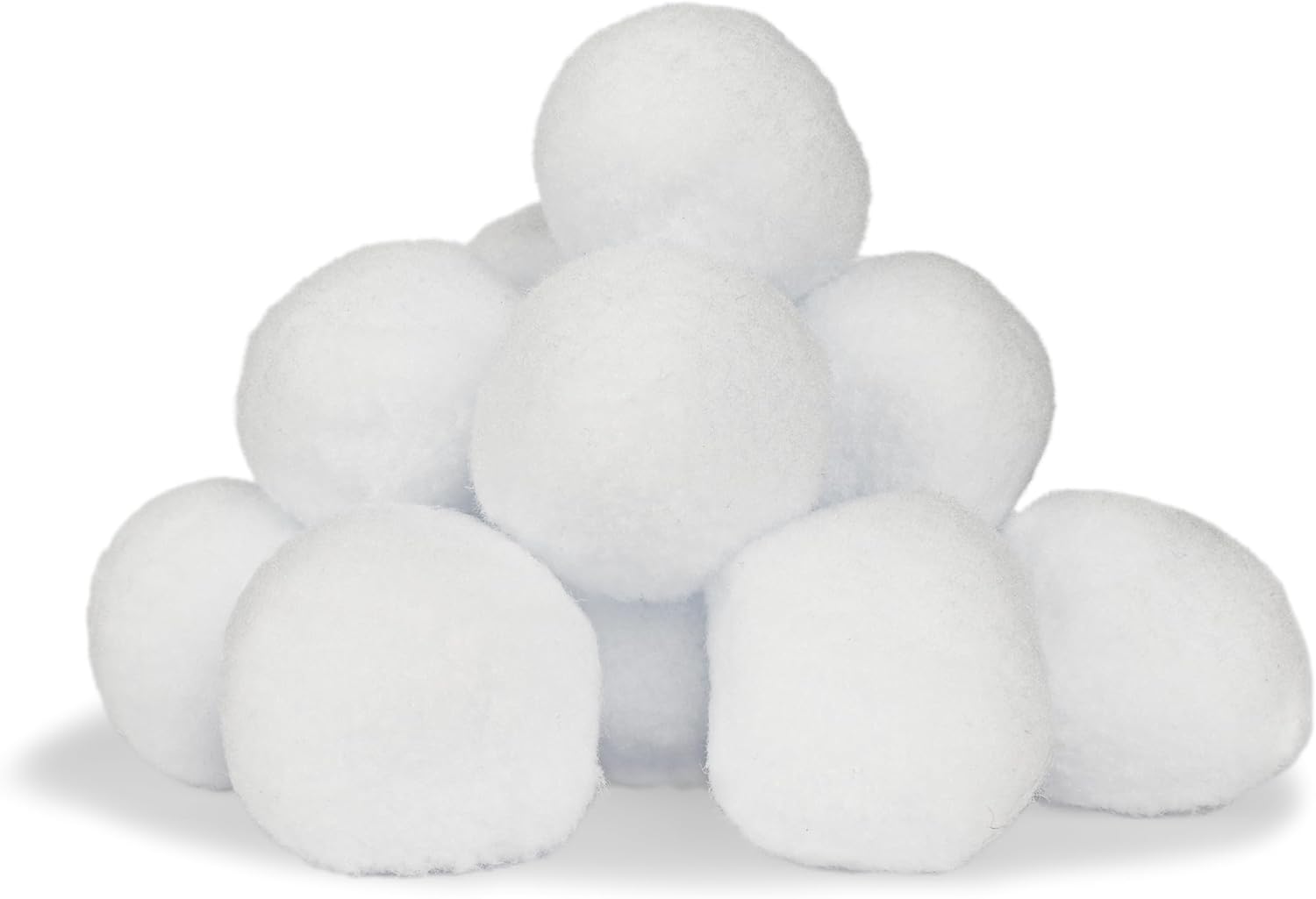 6cm White Plush Realistic Artificial Snowballs, Christmas Decorations Fake for Kids Indoor/Outdoor Snowball Fight, Winter Game, Festive Activity, Christmas Decoration, Winter Parties (15, 6cm)
