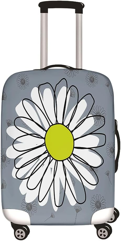 Mateju Elastic Suitcase Cover, Elastic Luggage Covers Protectors 18-32 Inch Trolley Case with Zipper Protective Cover Washable Anti-Scratch Travel Suitcase Protector (Daisy J,M)