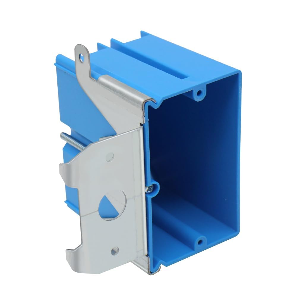 Outlet Box Adjustable,Blue Single Gang Box,21 Cubic Inch Plastic Outlet Box for Flexibly Adjusted,AWG Standard(1 Pack)