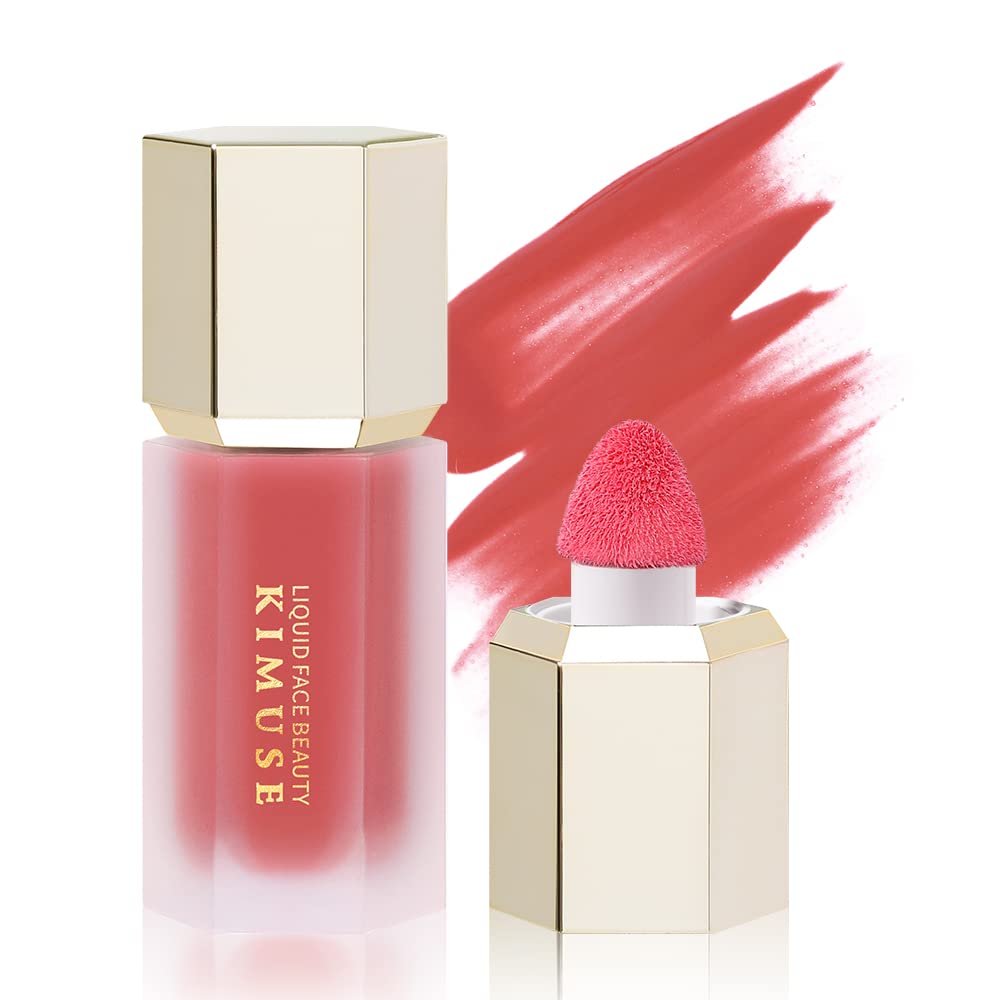 KIMUSE Liquid Blush, Soft Cream Blush Face Blush, Liquid Blush Makeup for Cheeks, Long-Wearing Pigmented Blush, Waterproof, Smudge Proof, Dewy Finish