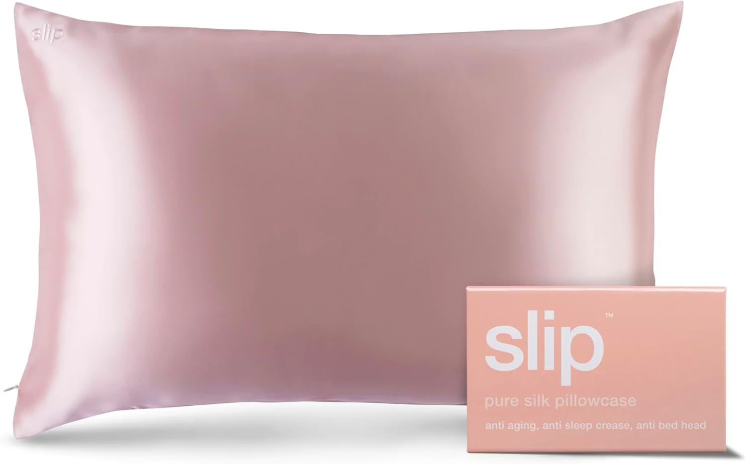 Slip Queen Silk Pillow Cases - 100% Pure 22 Momme Mulberry Silk Pillowcase for Hair and Skin - Queen Size Standard Pillow Case - Anti-Aging, Anti-BedHead, Anti-Sleep Crease, Pink (20" x 30")