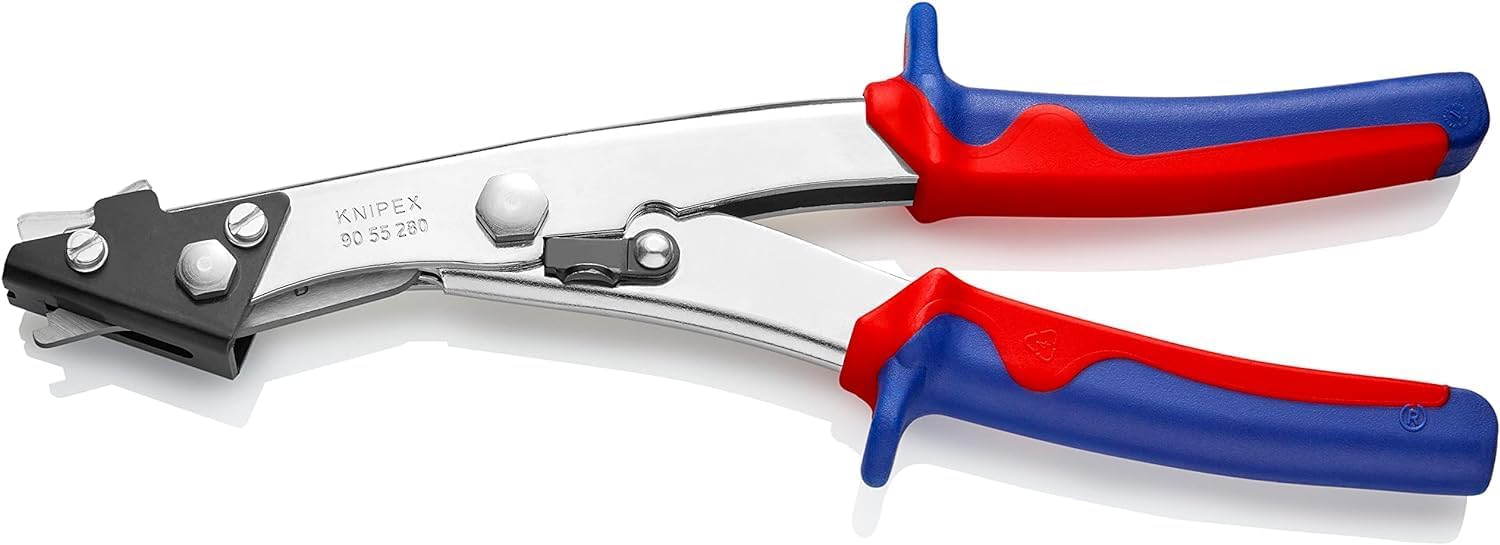 Knipex Sheet Metal Nibbler nickel plated, with multi-component grips 280 mm 90 55 280 EAN