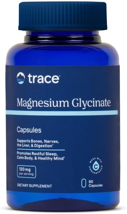 Trace Minerals Magnesium Glycinate 120mg - Bone Strength & Muscle Support - Magnesium Supplement to Aid Healthy Sleep Patterns & Relaxation - Support Nerve Function - 90 Capsules (90 Servings)