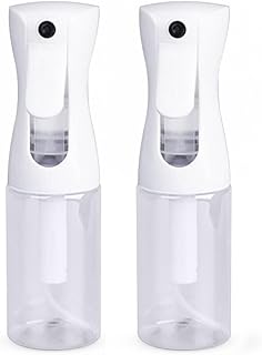 VIGOR PATH Continuous Spray Bottle with Ultra Fine Mist - Versatile Water Sprayer for Hair, Home Cleaning, Salons, Plants, Aromatherapy, and More - Empty Hair Spray Bottle (Clear - 5oz (2 Pack)