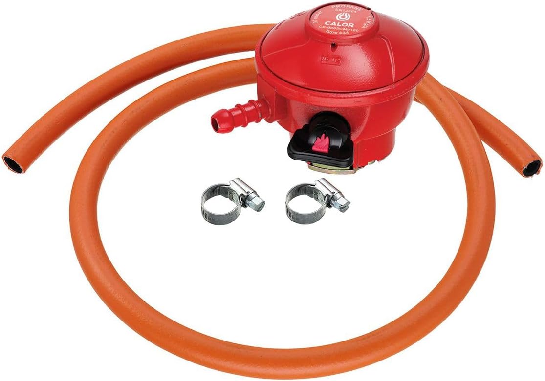 CALOR GAS Brand 27Mm Pato Gas Regulator 2Mt Hose/Pipe & 2 Clips