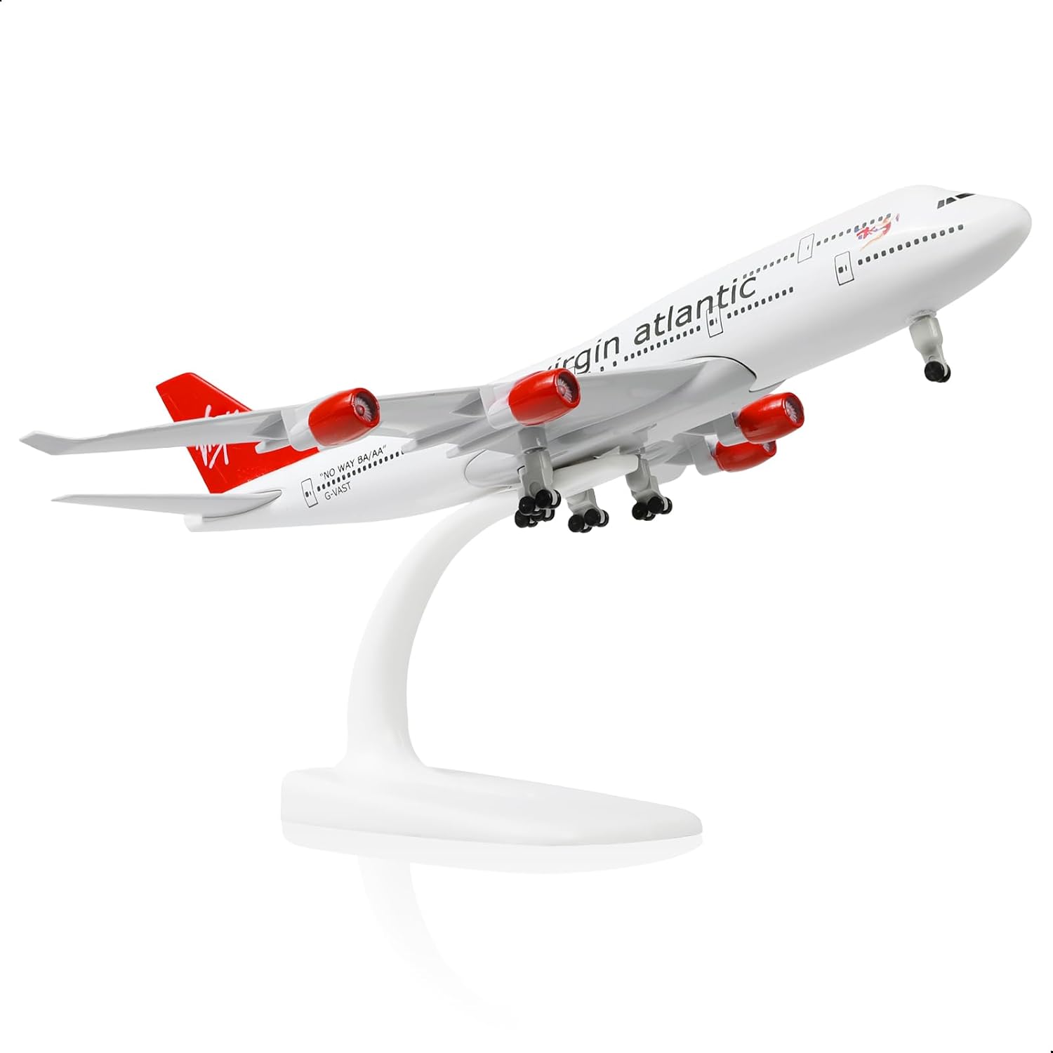 QIYUMOKE 1/300 VAA 747 Airplane model - Atlantic Die-cast Metal Airplane Model -Model Plane for Boeing 747 with Stand (8.3 inches Long) Gifts for Aviation Enthusiasts, Desktop Display Ornaments