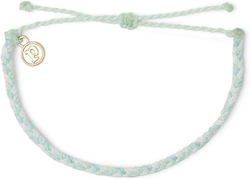 Pura Vida Mini Braided Bracelet - Plated Charm, Adjustable Band