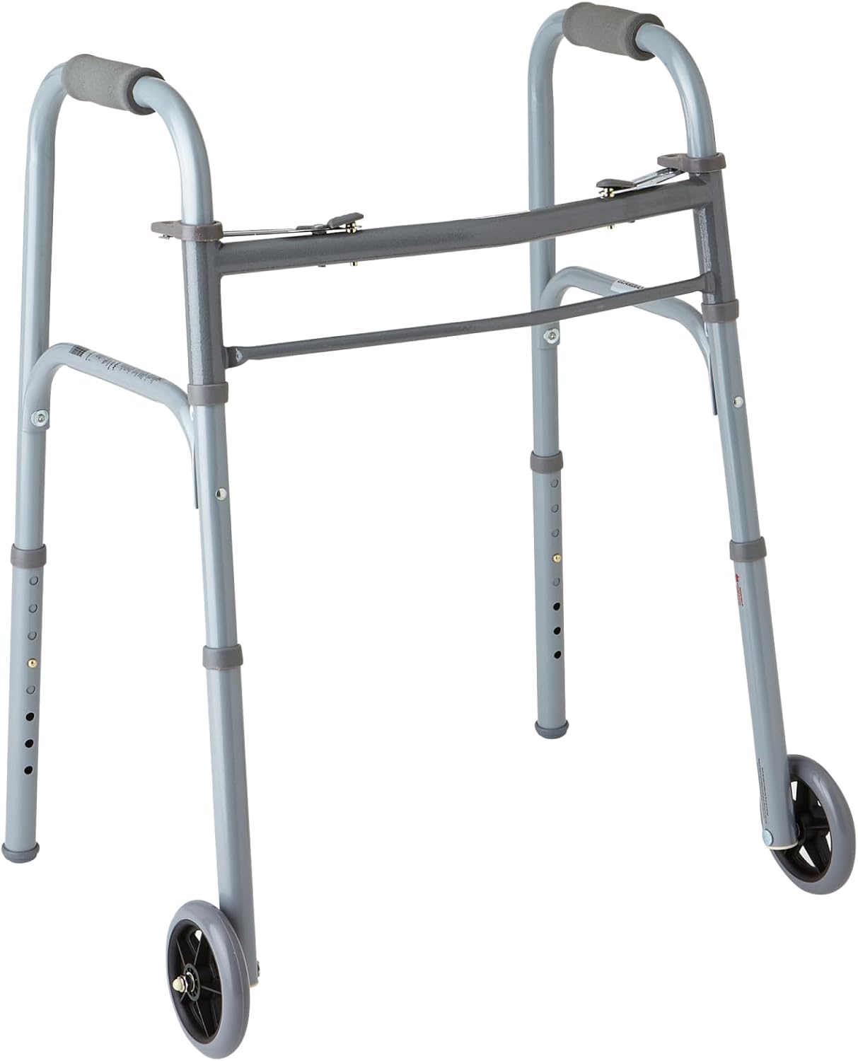 Medline Lightweight Junior/Lower Height Folding Walker with 5” Wheels