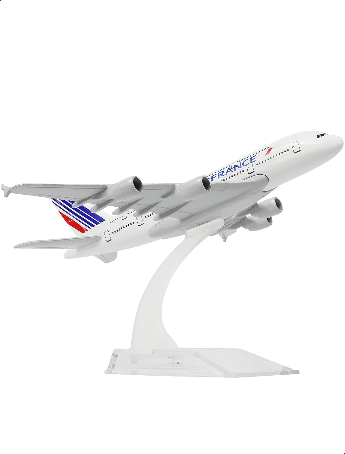 1/400 for France A380 Diecast Metal A380 Model Airplane with Stand | 6" Alloy Airliner Model for Adult Aviation Collectors, Desktop Display or Gift Suitable for Occasion Travel Souvenirs