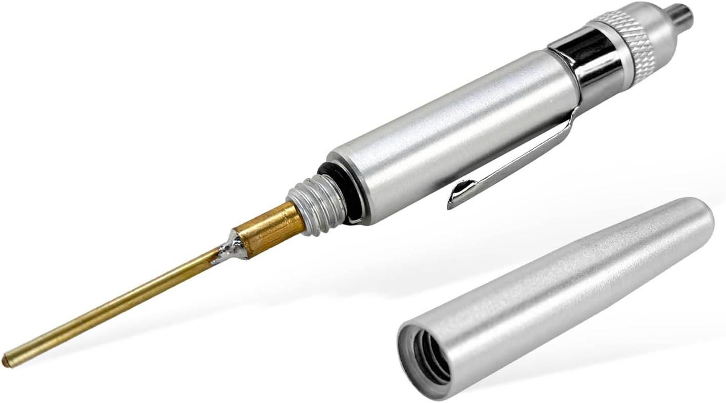 Precision Oiler, Lightweight Aluminum Oiler Precision Oiling Pinpoint Pen for Machine Maintenance, Portable Lubricating Machine Oil Pen with Pocket Clip & Screw-on Cover