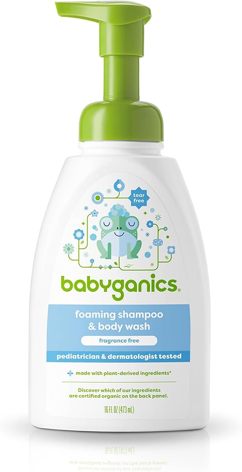 Babyganics Baby Shampoo + Body Wash Pump Bottle, Fragrance Free, 16oz