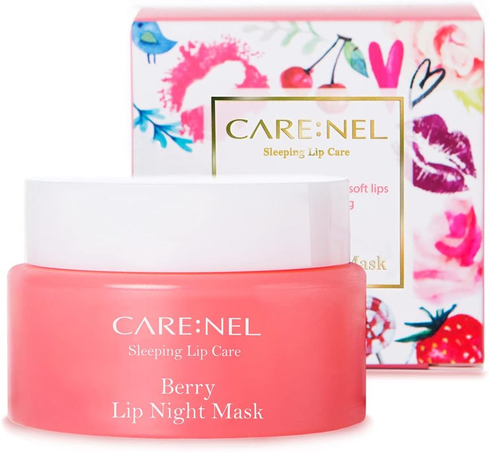 CARENEL Lip Mask Berry for dry lips 23g - Korean Skincare Lip balm, gloss and Moisturizers Long lasting Night Treatments scrub sleeping masks Chapped cracked lip for girls, women and Men