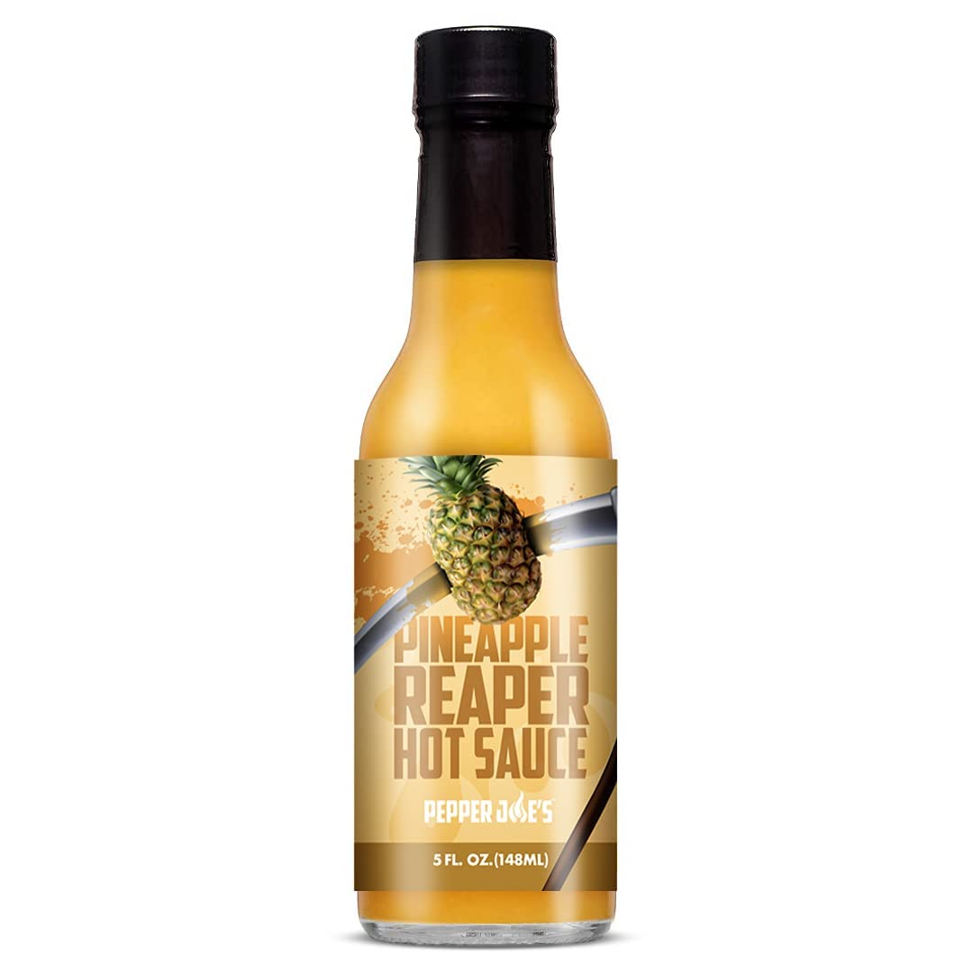 Pepper Joe’s Pineapple Reaper Hot Sauce – Premium Carolina Reaper Sauce – Made with World’s Hottest Chili Pepper and Ripe Pineapple – 5 Ounces