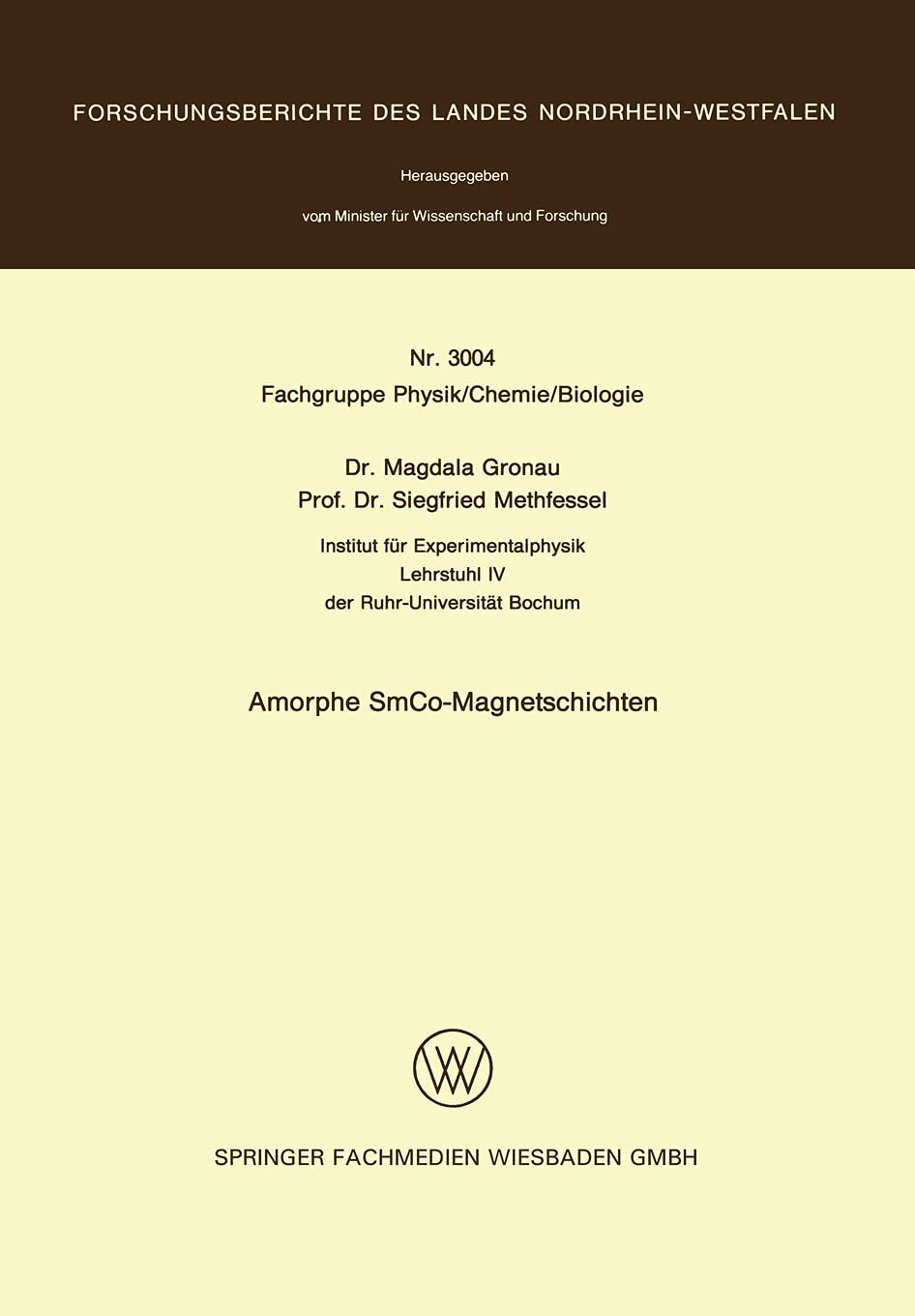 Amorphe SmCo-Magnetschichten (German Edition)