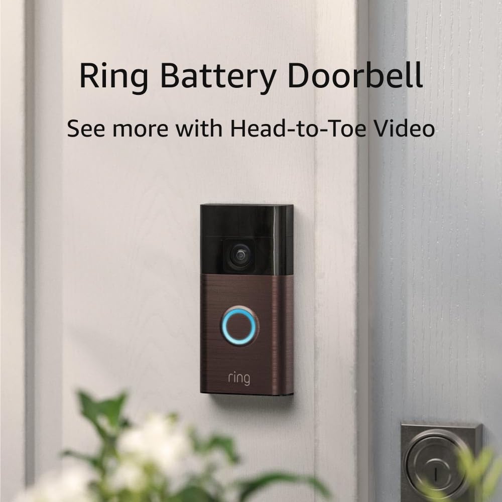 Ring Battery Doorbell, Head-to-Toe Video, Live View with Two-Way Talk, and Motion Detection & Alerts (2024 release), Venetian Bronze