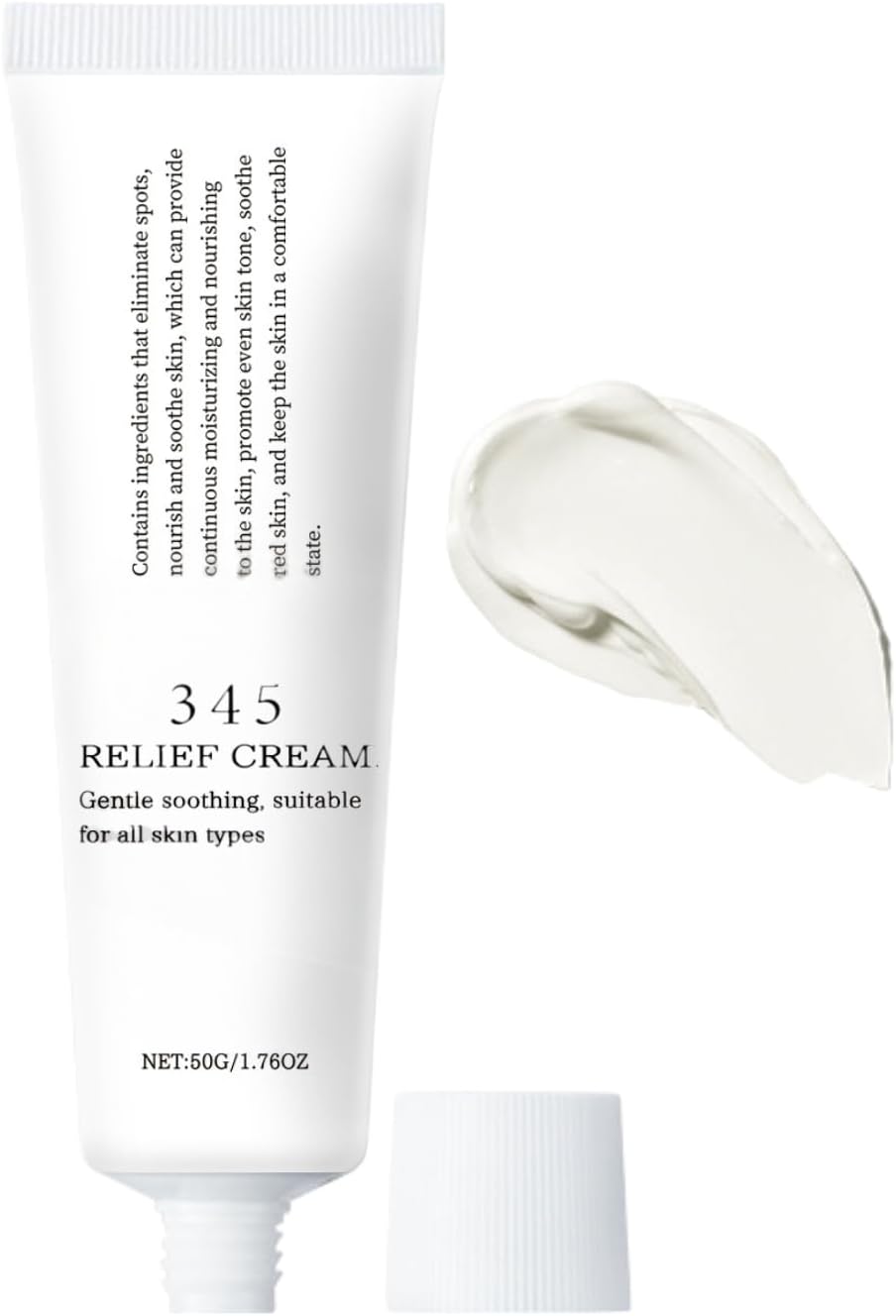 345 Relief Cream,Daily Face Moisturizer,Face Cream for Women,Skin Barrier Repair Cream,Soothing Face Care Moisturiser Cream,to Solve Skin Defects and Moisturize All Skin Types,50ml
