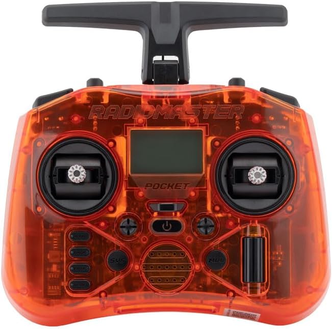 RadioMaster Pocket Portable Remote Controller Hall Gimbal EdgeTX Built in LED Light Mode 2 Batteries Not Included (Orange, ELRS)