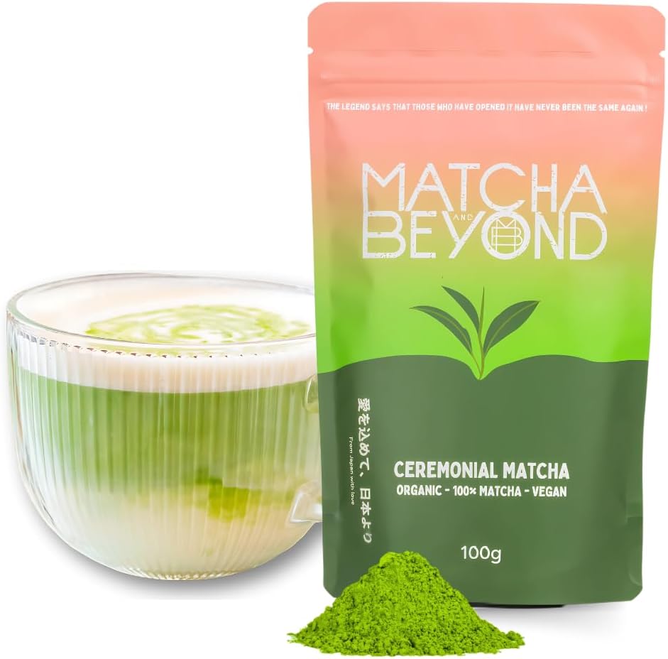 Ceremonial Matcha Green Tea Powder - Finest Japanese Single-Source 100g Pouch - Organic First Harvest - Rich in Caffeine for Focused Energy - Smooth & Creamy Taste, Vegan, Sugar-Free
