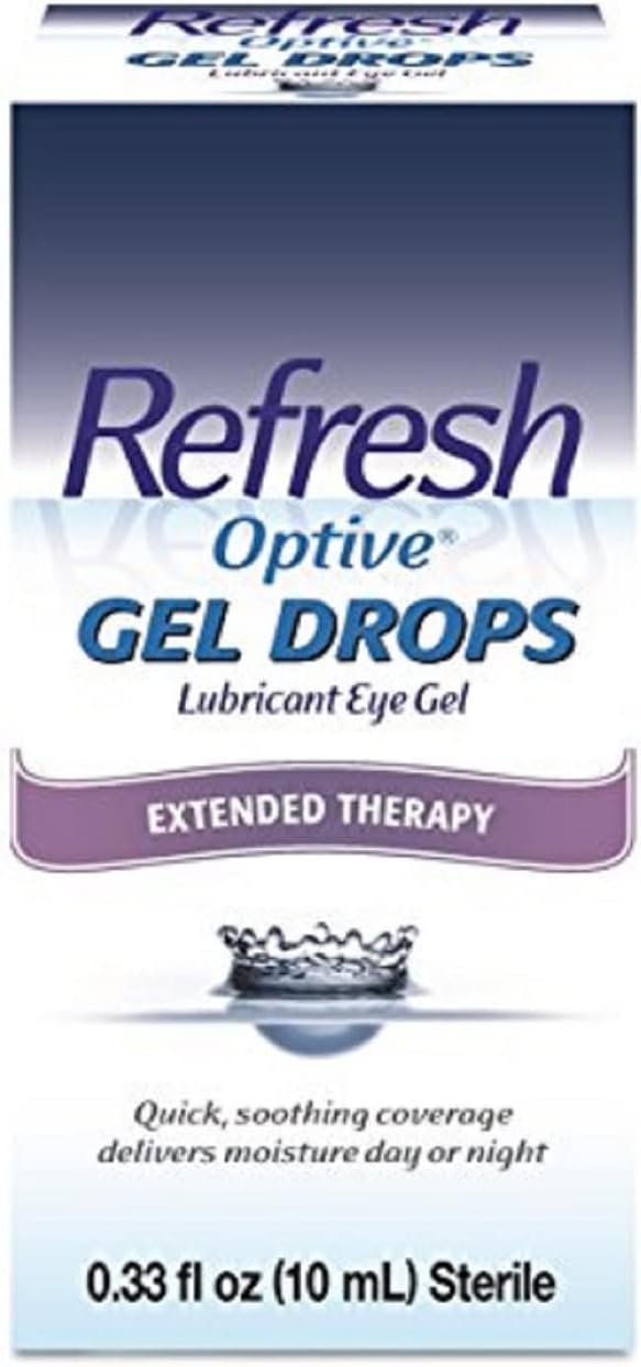 Refresh Optive Gel Drops Lubricant Eye Gel For Dry Eyes, 0.33 Oz Sterile