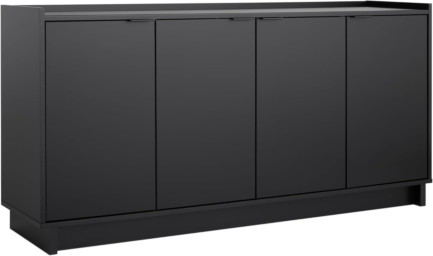 Prepac Simply Modern 4 Door Console Table with Storage, Black Storage Cabinet with Doors and Shelves, Sideboard Storage Cabinet 60" W x 30" H x 16" D, BCBG-1820-1