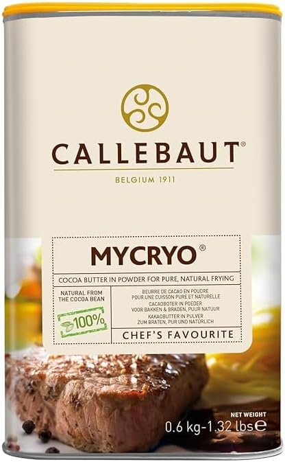 Callebaut Pure Cocoa Butter Powder – 600 g Can – Mycryo Tempering Aid & High-Heat Cooking Ingredient