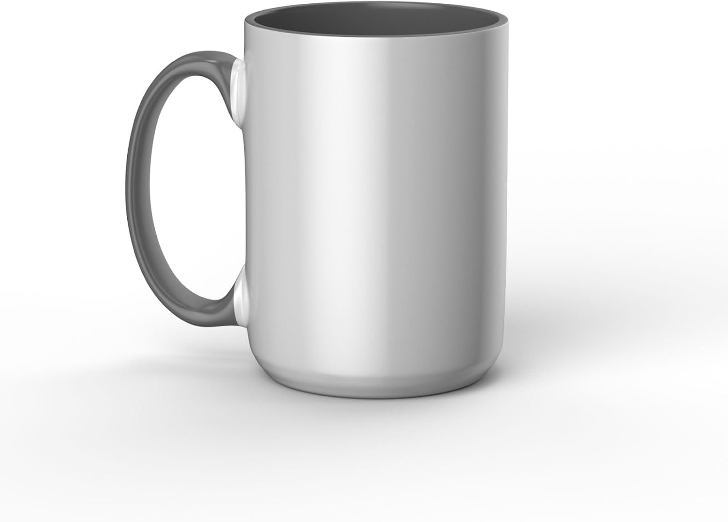 Cricut Beveled Blank Mug, Ceramic-Coated, Dishwasher & Microwave Safe Mug to Decorate,Infusible Ink Compatible,15 Oz Sublimation Mug White/Gray