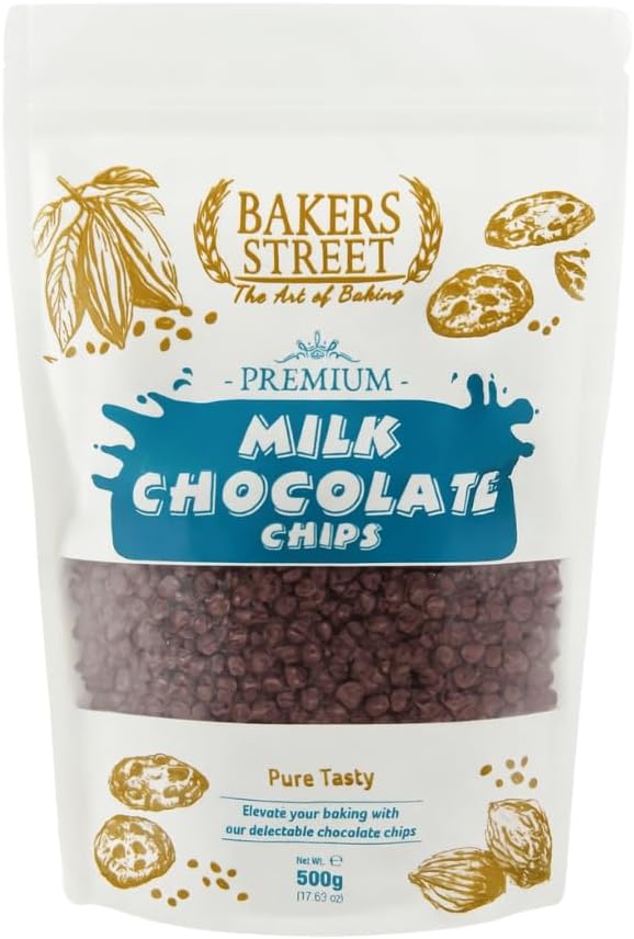Bakers Street Milk Chocolate Chips 500g for all Bakings & Decorating