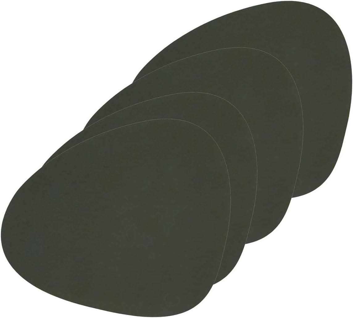 Lind DNA Curve L Nupo Placemat, Set of 4 in Dark Green