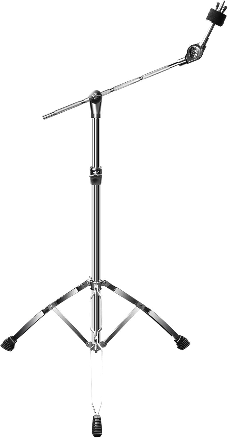 SONICAKE Cymbal Stand Adjustable High Boom Cymbal Stands Straight Combo Double Braced Legs with Rubber Feet