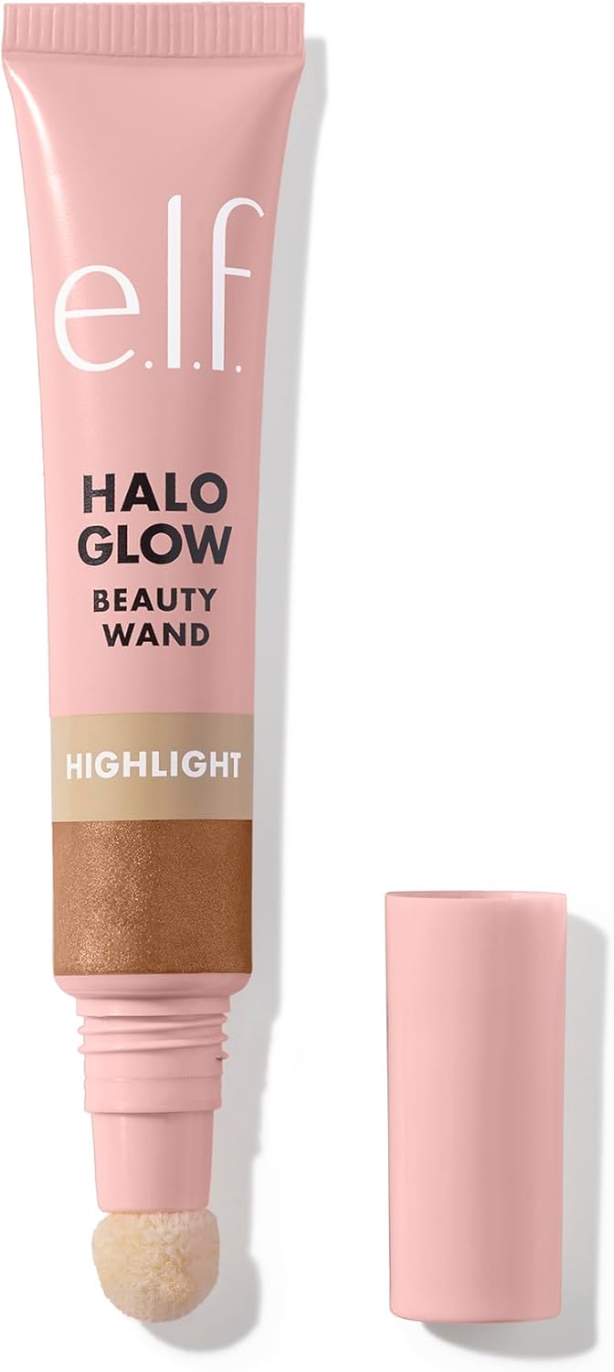 e.l.f. Halo Glow Highlight Beauty Wand, Liquid Highlighter Wand For Luminous, Glowing Skin, Buildable Formula, Vegan and Cruelty-free, Liquid Gold