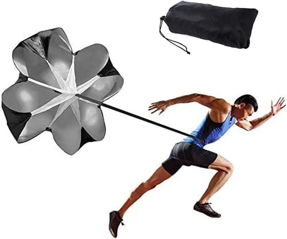 Running Speed Training Parachute Sprint Chute Resistance Umbrella with Adjustable Strap Fitness Strength Training for Youth and Adults Speed Sprint Training Chute Soccer & Running Athletic