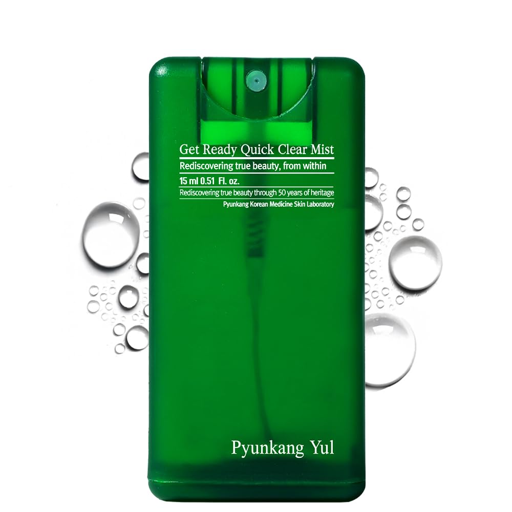 Pyunkang Yul [PKY] Ultimate Get Ready Quick Clear Mist for Sensitive Skin, Intensely Calms & Soothes Redness with Cica & Tea Tree, Compact size, Korean Skincare (0.51 Fl. oz, 15ml)