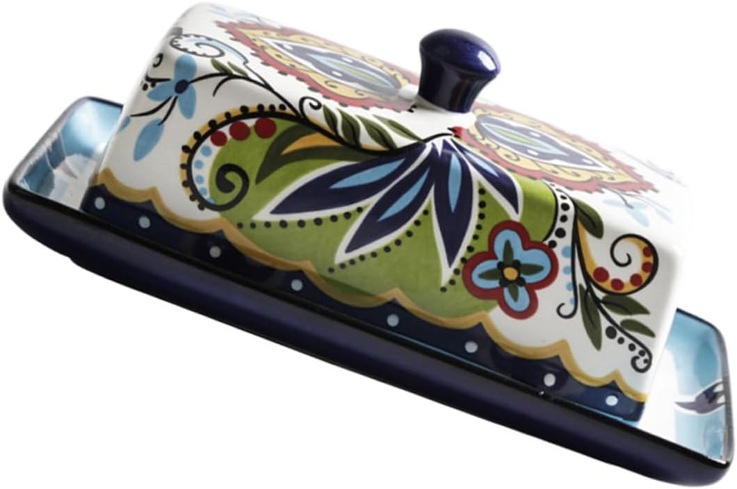 PHENOFICE 1pc Kerrygold Butter Compatible Ceramic Food Plate Pastry Tray French Butter Crock Serving Dish