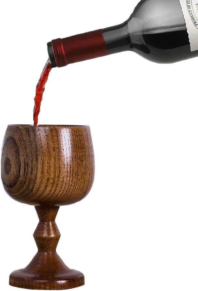 TBWHL Hand-made Jujube Wooden Wine Goblet Drinking Cup, Wooden Goblets for Drinking Wine, Whiskey & Mead – Natural Eco,Premium Solid Wood Cup with Smooth Polished Finish 5oz (150ml)