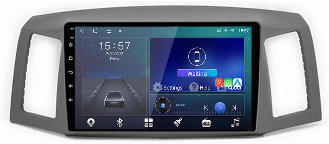 for Jeep Grand Cherokee Radio 2004 2005 2006 2007 10.1" IPS Touchscreen Built-in Apple CarPlay Andriod Auto GPS Navigation Bluetooth Head Unit with Free Back Camera (4GB RAM+64GB ROM)