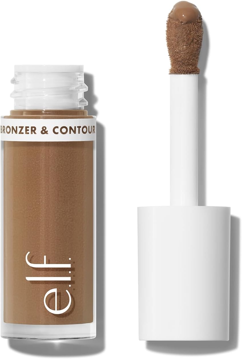 e.l.f. Camo Liquid Bronzer & Contour, Highly Pigmented, Natural-Looking Glowy Finish, Long-Lasting, Rounded Applicator, Vegan & Cruelty-Free, 3 Light