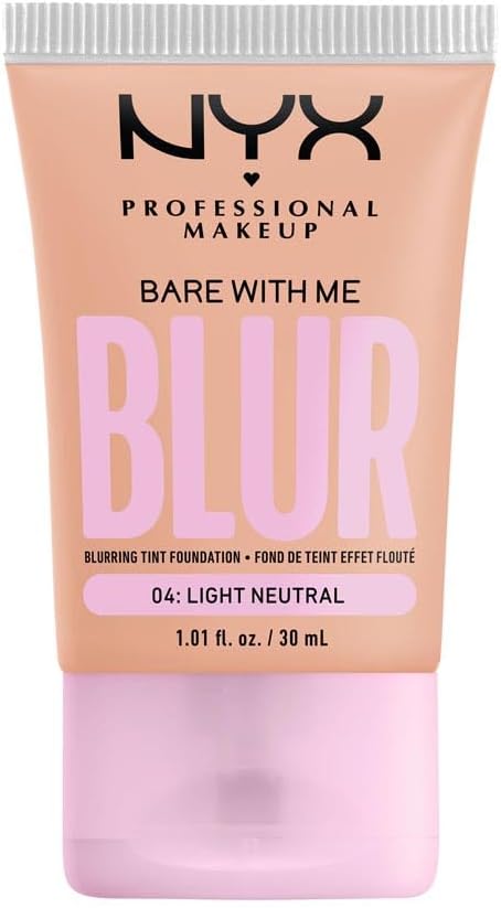 NYX Professional Makeup Blurring Tint Foundation, Medium Coverage, Matte Finish, With Niacinamide, Matcha and Glycerin, 12 Hours Hydrating, Bare With Me Blur, 30 ml, Shade: Lt Neutral