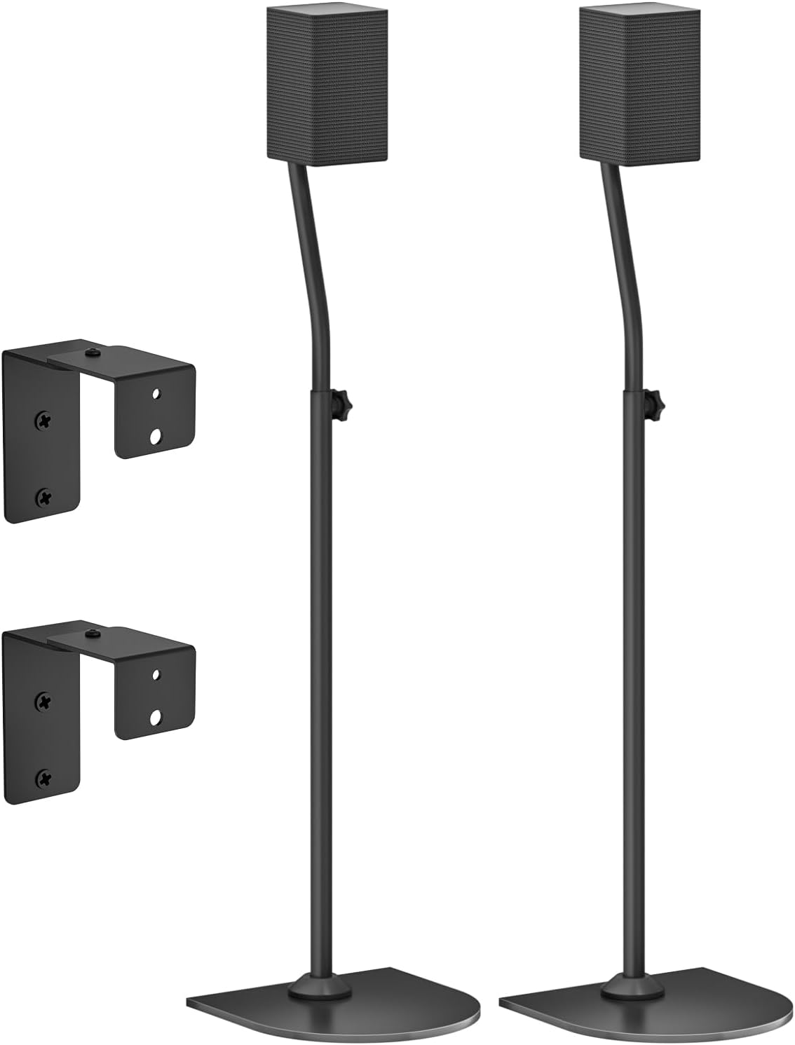notiela Speaker Stand Pair for Samsung Stands and Wall Mount - 33" to 42" Height Adjust Floor Stand for Samsung Surround Sound Rear Speakers with Keyhole & Thread Hole