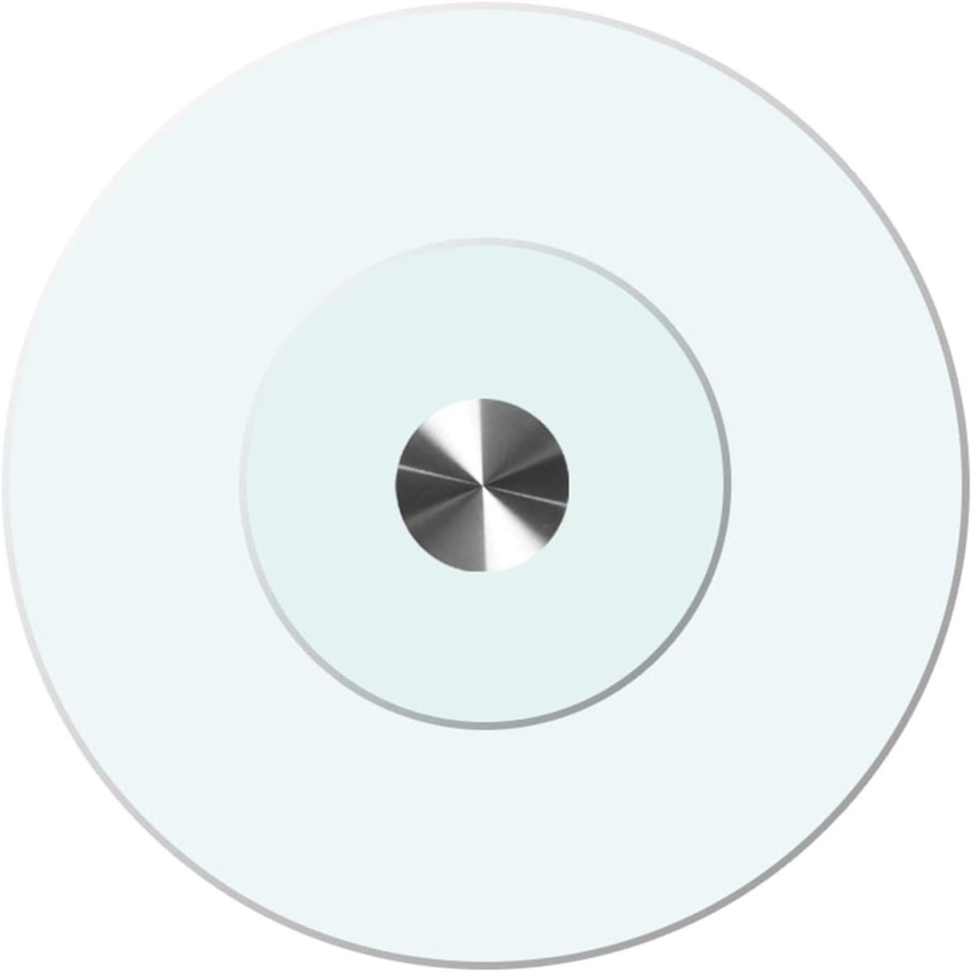 50cm/20inch Rotating turntable Lazy Susan for kitchen Dining Table tabletop, 9mm thick round clear glass Rotating Tray Serving Plate, explosion-proof tempered glass