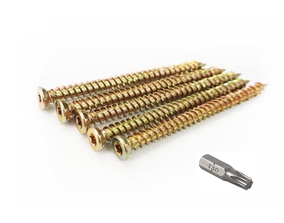 7.5 x 50mm (Box of 100) Easy Drive Countersunk Direct Concrete Screws. Free Torx bit included.