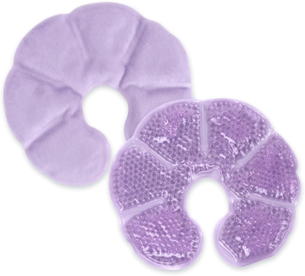 NEWGO® Breast Cooling Pads, 3-in-1 Breastfeeding Gel Pads for Nursing Pain Relief, Sore Nipples Mastitis Relief - 2 Pack