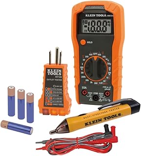 Klein Tools 69149P Electrical Test Kit with Digital Multimeter, Non-Contact Voltage Tester and Electrical Outlet Tester, Leads and Batteries