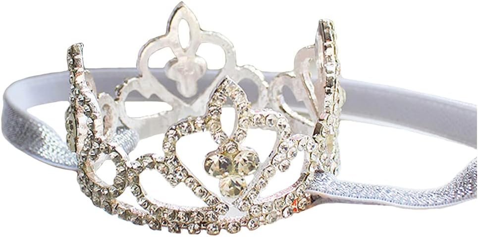 Elesa Miracle Little Girl Crown Baby Girl Infant Toddler Crystal Crown Tiara Headband Baby Photography Headband Props