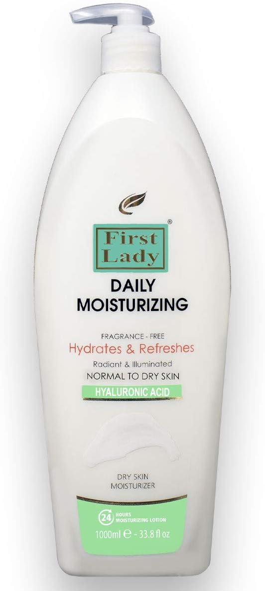 First Lady Daily Moisturizing Fragrance Free Hyaluronic Acid Moisturizing Hand & Body Lotion 1000ml - Dry Skin